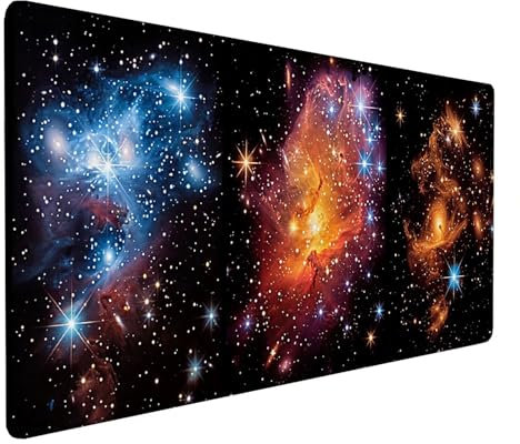 Alfombrilla Ratón Cielo Estrellado, Alfombrilla Ratón XXL 800x400x3mm, Gaming Mouse Pad con Base de Goma Antideslizante, Alfombrilla Raton Impermeable para Accesorios Pc Gaming, Regalo, Negro H-V-6