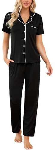 LUSLOVE Women's Pyjama Sets Sleepwear - Soft Pjs Loungewear Nightwear with Pockets