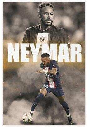 dabmahe Neymar PSG-Poster, Leinwand, Poster, Schlafzimmer, Dekoration, Landschaft, Büro, Raumdekoration, Geschenk, 20 x 30 cm