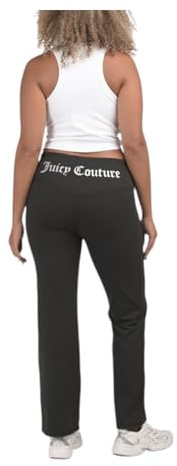 Juicy Couture Sport Damen Yogahose mit Logo, Anthrazit, Groß