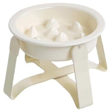 Yjkedfh Gamelle Anti-Glouton pour Chien - Bol en Céramique et Métal Anti-Étouffement pour Chien,Mangeoire avec Support Métallique pour Repas - Quotidien Santé Alimentation