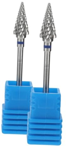 FONDOTIN 2pcs Cuticle Drill Bits for Nails Steel Nail Grinding Head Pretreatment Grinding and Gel Polish Removal Function Suitable for Home Use