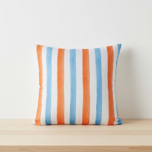 BOLTZE Outdoor Kissen Azzurro 45x45 cm, Zierkissen mit Streifen, Abnehmbarer Bezug mit Reißverschluss, wasserabweisen