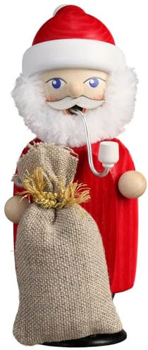 Seiffener Volkskunst | Räuchermann Erzgebirge | Kleine Gesellen 14 cm | Räuchermännchen | Original Erzgebirgische Volkskunst | 12259 | Weihnachtsmann