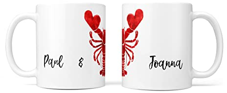 Personalised Friends Fan Mug Set - His & Hers Lobster Tea Coffee Mugs Sets | Perfect Love Couples Wedding Valentine Present