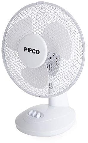 Pifco P52004 Desk Fan, 2 Speed Settings, Adjustable Tilt with Oscillation Function, Anti Slip Feet, 9 Inch, White