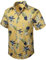 HISDERN Hommes Funky Hawaïenne Ananas Chemises A Manches Courtes Poche Avant Vacances Ete Aloha Imprimé Plage Casual Jaune Hawaii Chemise M Jaune-2