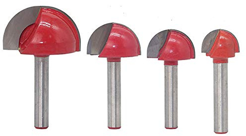 6 mm Schaft Oberfräser Hohlkehlfräser, 2 Farben Rund Nase Cove Core Box Fräser Holzbearbeitung Fräser Rot/Blau