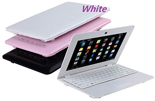 Bigmachine Computer portatile da 10 pollici Android 6.0 Quad core laptop mini netbook 8GB WIFI webcam YouTube Flash ultra-sottile (Bianco)