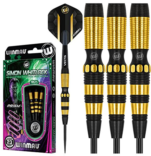 WINMAU Simon Whitlock Dynamic Special Edition 23 Gramm Profi Wolfram Dartpfeile Set mit Flights und Schäfte