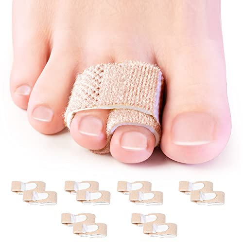 Sumiwish 12 Packungen Zehenwickel, Zehenglätterbandagen, Zehenschienen für überlappende Zehen, Broken-Crooked-Claw-Overlapping-Bent Toe Tapes Orthese gepolstert für Männer und Frauen