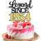 SYKYCTCY 1 Pack Legend Since 1955 Cake Topper Glitter Happy 70th Birthday Cake Pick 70 Fabulous Cake Decorations for Cheers to 70th Birthday Wedding Anniversary Party Supplies Gold (Black Gold, 70th)