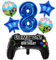 Liitata Video Game 8th Birthday Decorations for Boys Gaming Party Decorations Set for Gamers Blue Number 8 Foil Balloon Large Game Controller Balloon for Boy Birthday Motto Party