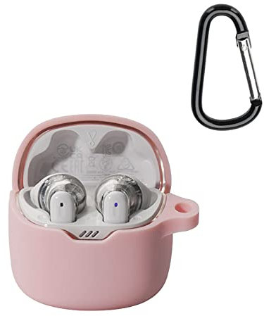 GIOPUEY Cover Compatibile con JBL Tune Flex, Cilicone Custodia, Ultrasottile Case Cover, Antiurto, Resistente ai Graffi - Rosa