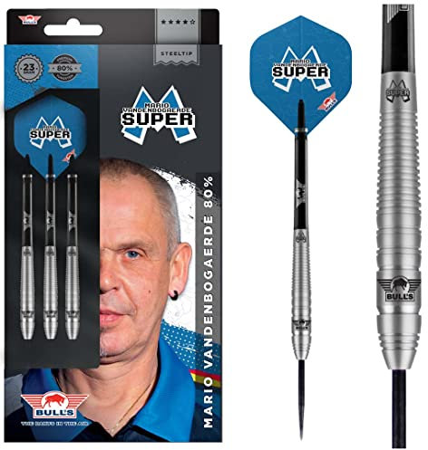 Bull's Mario Vandenbogaerde 80% Tungsten Steel Dart Pfeile | Profi dartpfeile 23 Gramm | Dartpfeile für Profi Dartspieler |