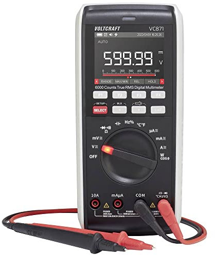 VOLTCRAFT VC871 Hand-Multimeter kalibriert (ISO) digital Datenlogger CAT III 1000 V, CAT IV 600 V Anzeige (Counts): 600