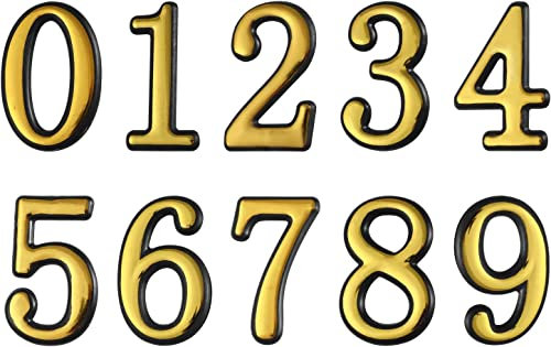 MIUPOO Mailbox Numbers 0-9, Door Address Number Stickers for House/Apartment/Floor,10 Pack 0-9,4 Inches, Gold.