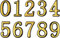 MIUPOO Mailbox Numbers 0-9, Door Address Number Stickers for House/Apartment/Floor,10 Pack 0-9,4 Inches, Gold.