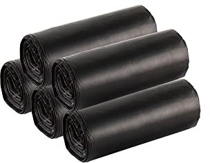 100 Sacchi Spazzatura SuperResistenti Con Legacci Colore Nero Sacchetti Immondizia Condominiali Raccolta Differenziata Disponibili 30-60-110 Litri Antigoccia Antistrappo Impermeabili - Nero - 50x60