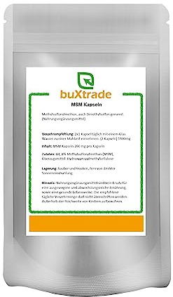 MSM Kapseln 500 Stück | Methylsulfonylmethan | Nahrungsergänzungsmittel | Kapsel | 700 mg pro Kapseln | Buxtrade