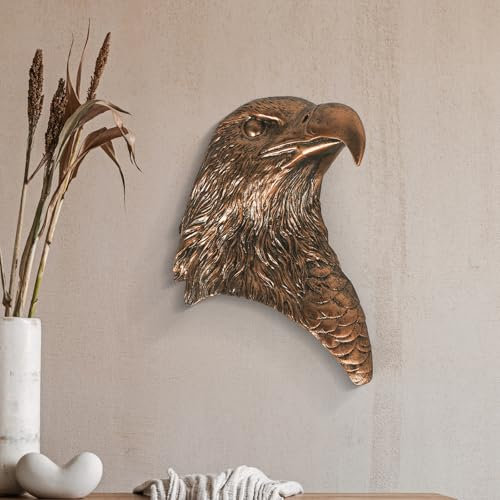 HoldOneLight 3D Wall Mount Ornament, Animal Heads for Wall Art Hanging Sculptures,Small Metal Wall Resin Art Wall Decor Ornament Waterproof Decorations,Living Room Bedroom (Eagle head)