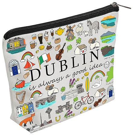 WZJHCL Dublin Trip Travel Pouch Bag Dublin Vacation Makeup Pouch Bag Irland Travel Gift Dublin Irland Souvenir Irish Gift, Dublin, modisch