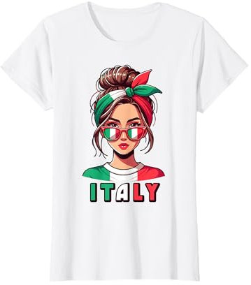 Italia Italiano Ragazze Italia Ragazza Carino Donne Bambini Mamma Moglie Maglietta