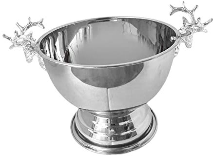 Sharplace 1Pcs Eiskübel Hirschkopf Griffe Stabiler Sockel für Club Picknick Party, Silber