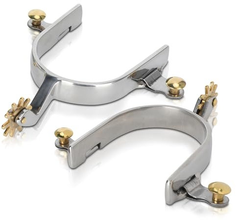 Frdhee Sporen Pferd, 2 Stück West Cowboy Sporen Sporen aus Edelstahl Western-Sporen Im Western-Cowboy-Stil mit Gear Spurs für Reitstiefel, Herren, Reiter, Reiter, Pferdefreunde