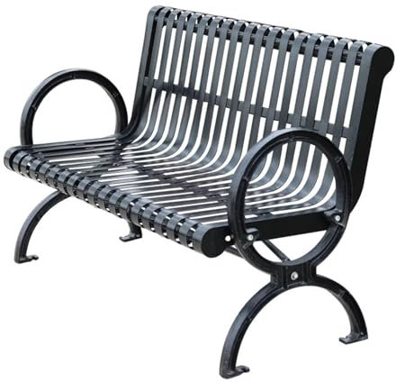 LANAZU Gartenbank für den Außenbereich, Terrassenbank aus Aluminiumguss, Freizeit-Doppelbank, geeignet für Eingang, Veranda