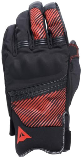 Dainese - Fulmine D-Dry® Gloves, Winter Motorradhandschuhe, Knöchelschützer, Handschuhe mit thermischer Polsterung, Touchscreen, Mann, Schwarz/Schwarz/Rot, XL