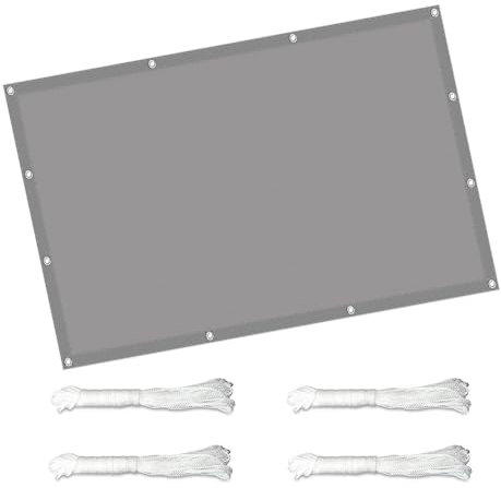 Sonnensegel 4 x 7 m Rechteckig Schattiernetz mit Ösen Sichtschutz Reißfest Wetterfest Ohne Bohren für Garten Balkon & Terrasse, Hellgrau