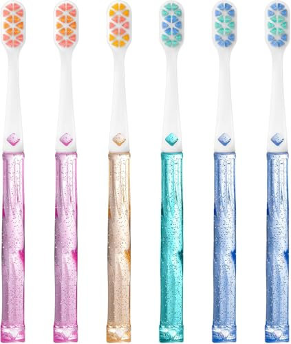 Oralphi Weiche Borsten-Zahnbrste, Micro Nano Flossing Zahnbürsten mit mehrschichtigen geformten Borsten für weiße Zähne und entfernt Plaque, für empfindliche Zähne und Zahnfleisch-Weißer Kopf