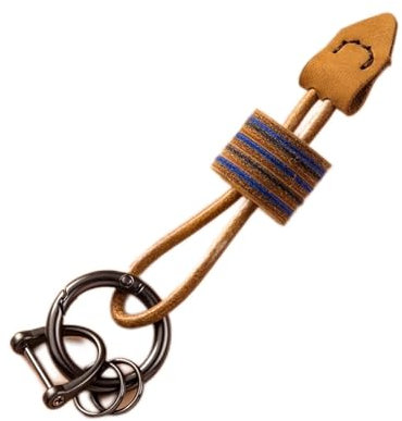 ROBAUN-keychain Rustikaler Leder-Schlüsselanhänger, hochwertiges Schlüsselband mit Schlüsselring aus Legierung und echtem Leder, Auto-Schlüsselanhänger mit D-Ring