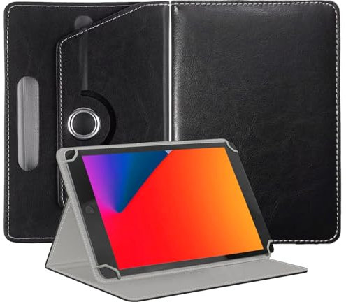 EKAM Universal Stand Folio Case Cover for All 7 Tablets, (Fire 7 tablet, Lenovo Tab M7 7 inch) Galaxy Tab E 7.0/ Tab A 7.0/ Oasis/Lenovo/RCA Voyager and More 6.5-7.5 inch Tablet (Black)