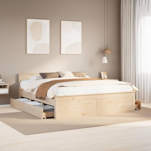 Kangmusi Massivholzbett ohne Matratze mit Kopfteil 180x200 cm,3308756kangmusi