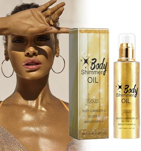 Body Glitter Gel, Golden Glitzer Spray Body Glitter Oil Body Luminizer Haare Körper Liquid Glitzer Gel Flüssiges Schimmer Make Up, Shimmer Oil Schimmerndes Körperöl Für Gesicht, Körper, Nail Art