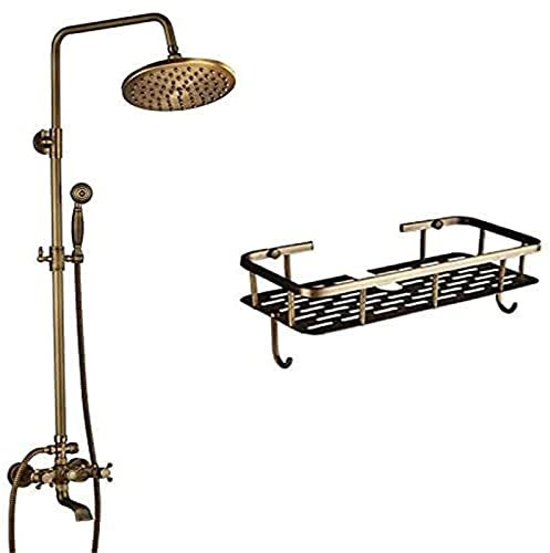 JDSHFEN Duschsystem mit schwenkbarem Duscharm zur Wandmontage Badezimmer-Duscharmatur 150 cm Edelstahl-Brauseschlauch,