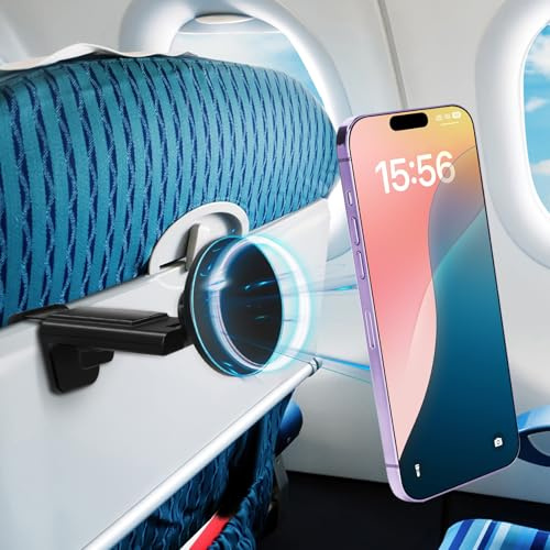 ZANEDY Airplane Travel Essentials Airplane Phone Holder for MagSafe, Handsfree for MagSafe Phone Stand Plane for iPhone 16 15 Flying Travel Accessories