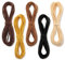Lot de 5 cordons en cuir pour chaînes - 3 mm x 5 m - Cordon plat en cuir - Pour travaux manuels, travaux manuels, bijoux, colliers, bracelets