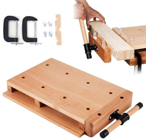 Bausatz Schraubstöcke für Holzbänke Holzschraubstock-Werkbank, Desktop-Holzbearbeitungsbank, harter Holzbearbeitungsschraubstock, Schneiden, fest for die Verarbeitung von Holz(30 * 50cm)