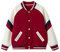 Rolanko Mädchen Baseball Jacke Jungen im Varsity-Stil, Sweatjacke mit Taschen für die Schule, Bomber mantel für Kinder, Rot, 130, 7-8 Jahre
