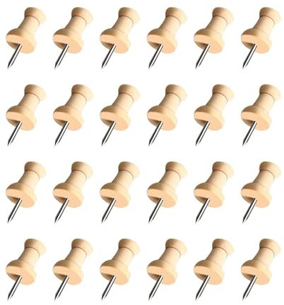 Dianeil Holz Pinnadeln 50 Stück Pinnwand Nadeln Wowot Reißnägel Stahlnagel Pinwandnadeln für Korkplatte Karten Fotos Landkarte Handwerke