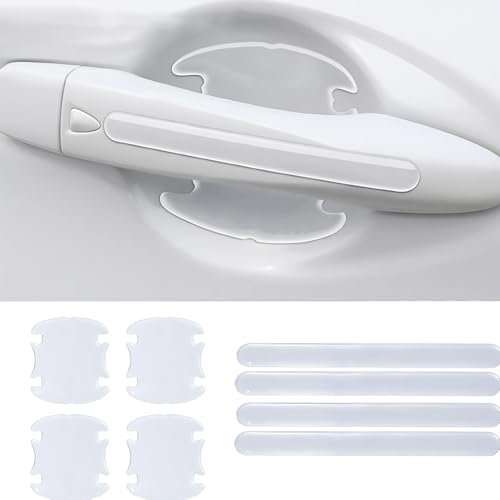 BOPRKTM 8 Pièces Protecteur Poignée Porte de Voiture Autocollants de Protection Portiere Voiture Film de protection pour poignée de porte de voiture Anti-Rayures Protege Autocollants pour Véhicules
