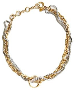 Skcess Damen Halskette, Kupfer Kette Damen Gold Geometrischer Typ Zirkonia Weiß Ketten Halsketten 38.2cm