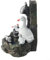 ZYNCUE Statue de jardin d'animaux avec lumières solaires de jardin, fontaine d'eau sculpture extérieure fontaine d'eau statue aménagement paysager décoration pour patio balcon cour pelouse
