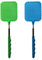 Scacciamosche, 2 pezzi Estensibile Scacciamosche, Scacciamosche Manuale,Portatile Scacciamosche Plastica, per Mosche, Zanzare e Insetti-Blu/Verde