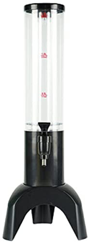 yasoe 1,5L Torre Dispensadora de Cerveza Grifo Integrado de Fácil Limpieza con Tubo de Hielo Dispensador de Torre Transparente de Bebidas - Negro
