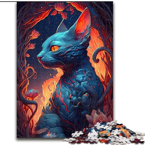 Puzzle für Erwachsene, 1000 Teile, Sphynx Spellbound, Papppuzzle, perfekt für Familienspaß an Geburtstagen, Weihnachten, Größe 26x38cm