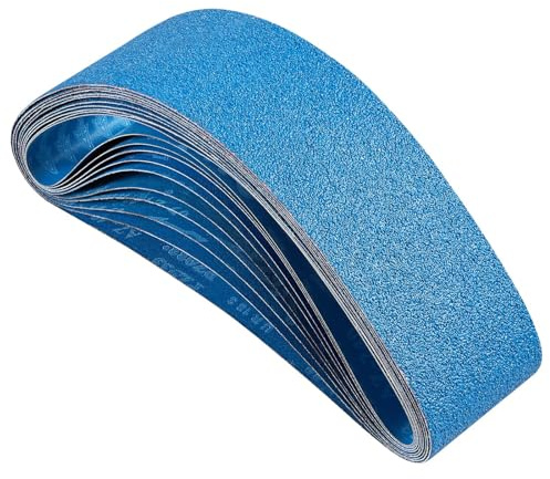 VEVOR Bande Abrasive, 100 x 915 mm, Bande de Ponceuse, 2 de Chaque Grain 40, 60, 80, 120, 240, 10 PCS Bandes Abrasives Mixtes en Zircone pour Ponceuses à Bande, Polissage de Métaux, Acier Inoxydable